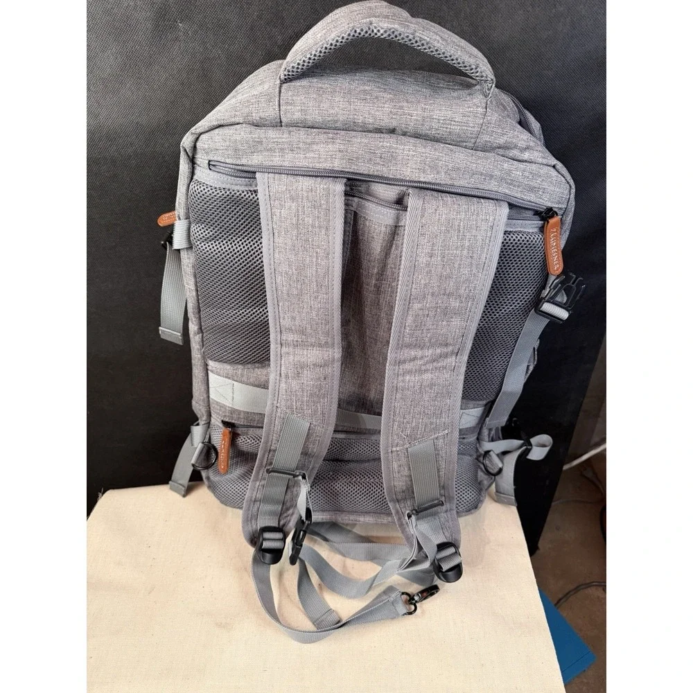 LUMESNER‎ Travel Laptop Backpack Carry On USB Port Gray Water Resistant